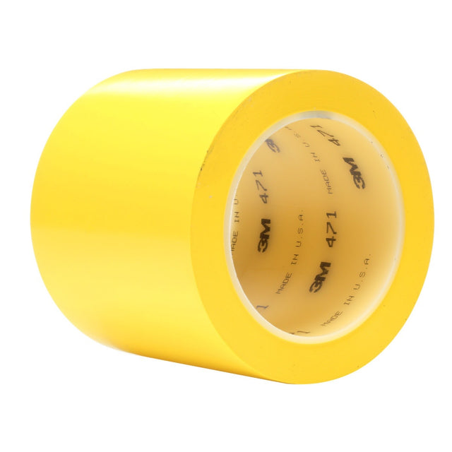 3M 471 471 IW Vinyl Tape, Yellow, 4 in x 36 yd, 5.2 mil, Individually Wrapped Conveniently Packaged (7010335141) (8 Pack)