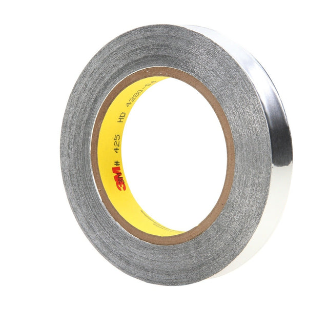 3M 425 425 LT80 Aluminum Foil Tape, Silver, 3/4 in x 60 yd, 4.6 mil (7010337274) (64 Pack)