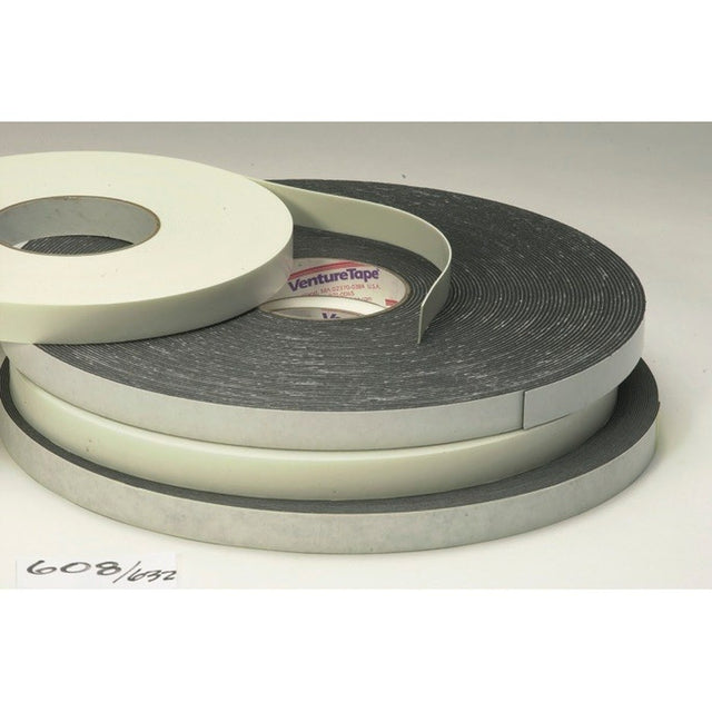 3M 1208 Venture Tape Double Sided Polyethylene Foam Glazing Tape VG, Black, 1/2 in x 85 ft, 125 mil (7010337458) (360 Pack)