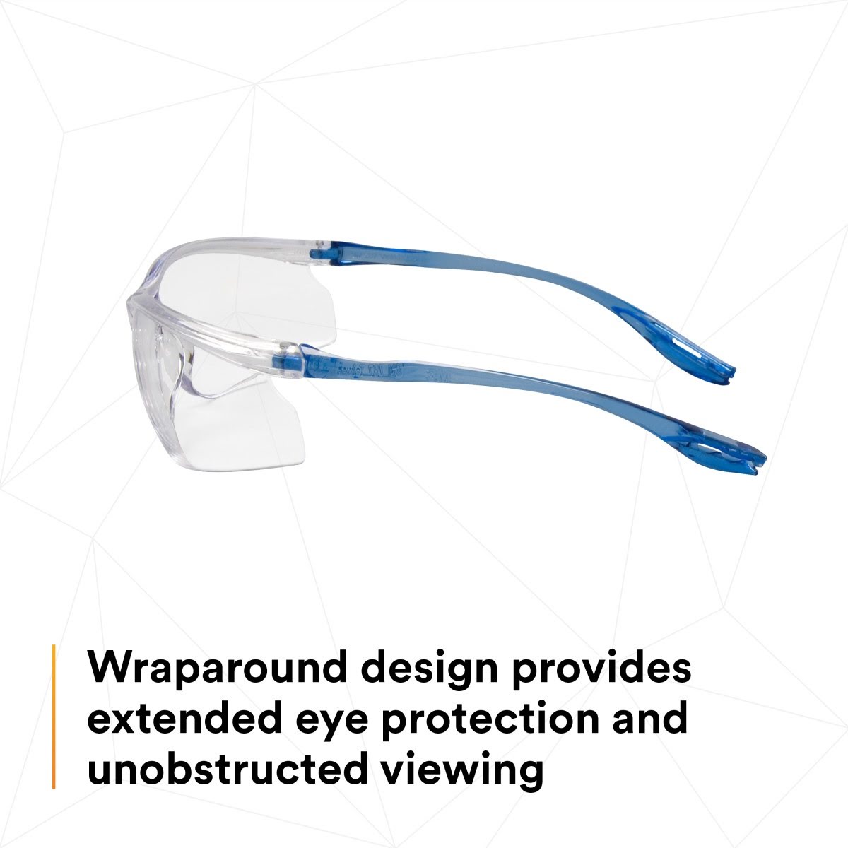 3M 11796-00000-20 Virtua Sport CCS Safety Glasses Clear Anti Fog Anti Scratch Clear Lens Blue Frame Cord Control System (7010340677) (20 Pack) - 3