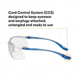 3M 11796-00000-20 Virtua Sport CCS Safety Glasses Clear Anti Fog Anti Scratch Clear Lens Blue Frame Cord Control System (7010340677) (20 Pack) - 4
