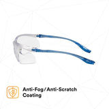 3M 11796-00000-20 Virtua Sport CCS Safety Glasses Clear Anti Fog Anti Scratch Clear Lens Blue Frame Cord Control System (7010340677) (20 Pack) - 5