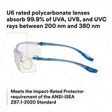 3M 11796-00000-20 Virtua Sport CCS Safety Glasses Clear Anti Fog Anti Scratch Clear Lens Blue Frame Cord Control System (7010340677) (20 Pack) - 8