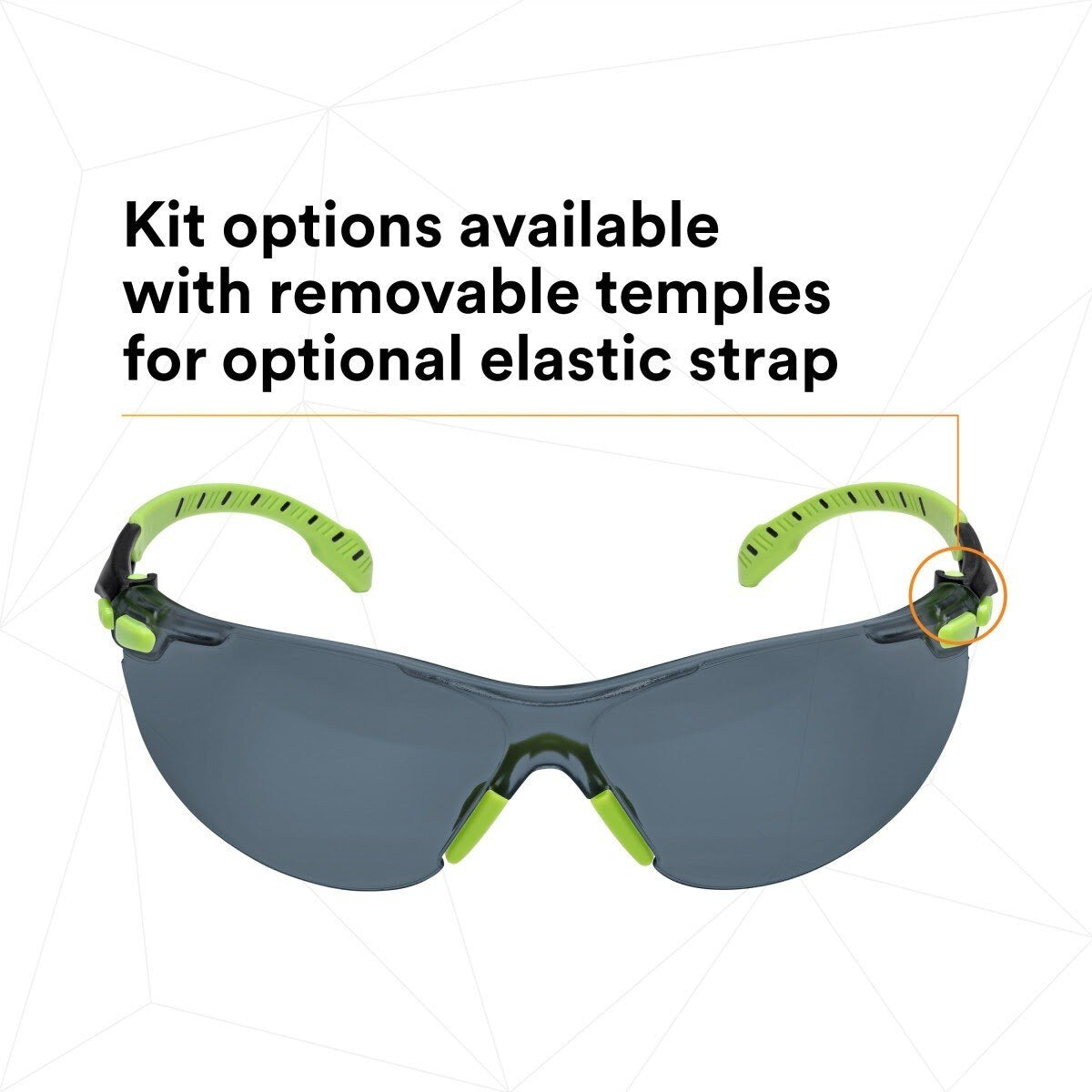 3M S1202SGAF-KT Solus 1000-Series Foam Strap, Green/Black, Grey Scotchgard Anti-fog Lens (7010341346) (20 Pack) - 4