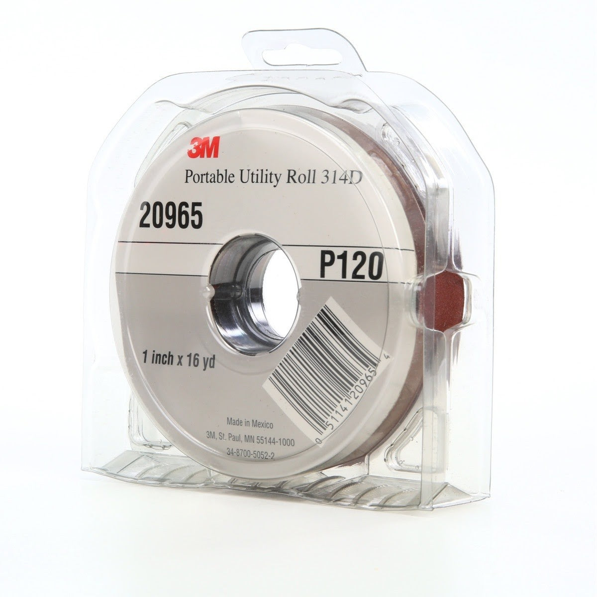 3M 314D Portable Utility Cloth, P120 J-weight, 1 in x 16 yd (7010360120) (5 Pack) - 3