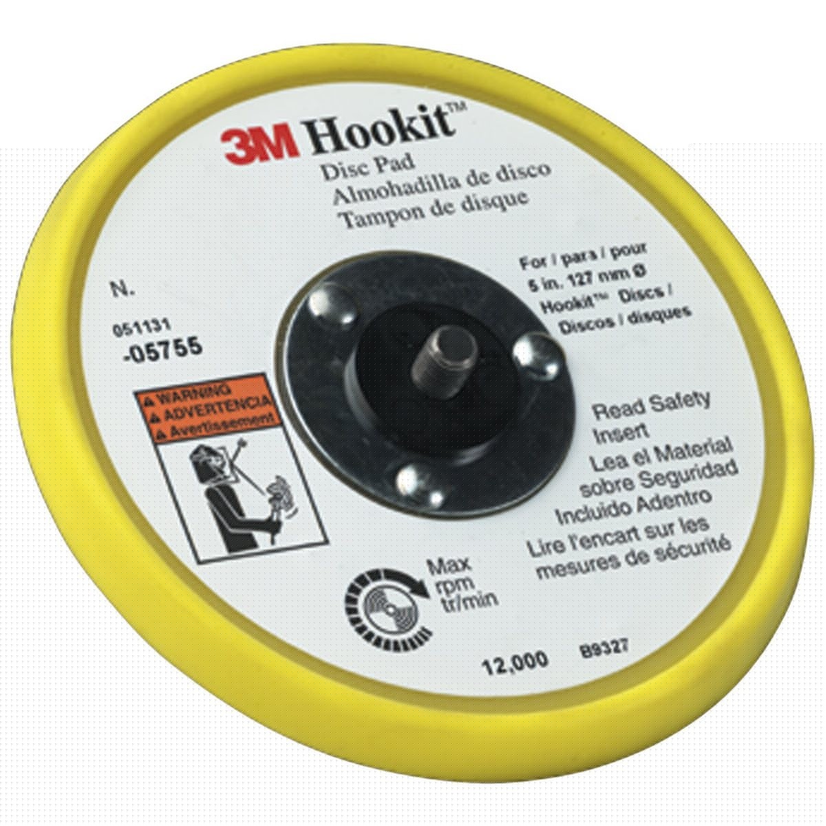 3M 28552 Hookit Low Profile Disc Pad, Red, 5 in x 3/8 in, 5/16-24 External Thread (7010361171) (10 Pack) - 2