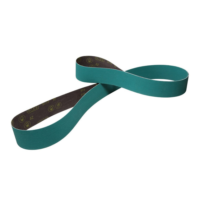 3M 577F Cloth Belt, Alumina Zirconia, 60 Grit, YF Weight, Green, 3 in x 18 in, Fabri-lok, Full-flex (7010362977) (50 Pack)