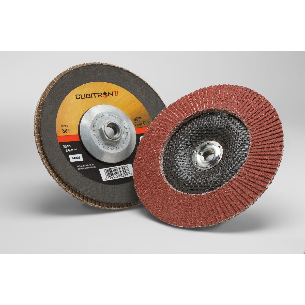 3M 969F Cubitron II Flap Disc, 80+, T29 Quick Change, Precision Shaped Ceramic, Maroon, 7 in x 5/8 in-11 (7010363567) (5 Pack) - 2