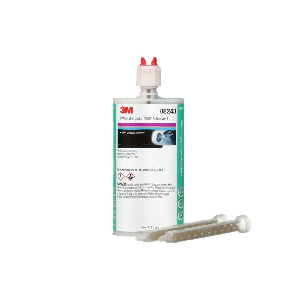 3M 08243 SMC/Fiberglass Repair Adhesive-1, Black, 200 mL Cartridge, Two-Part Urethane or Two-Part Epoxy Adhesive for Auto Repair Jobs (7010364212) (6 Pack) - 2