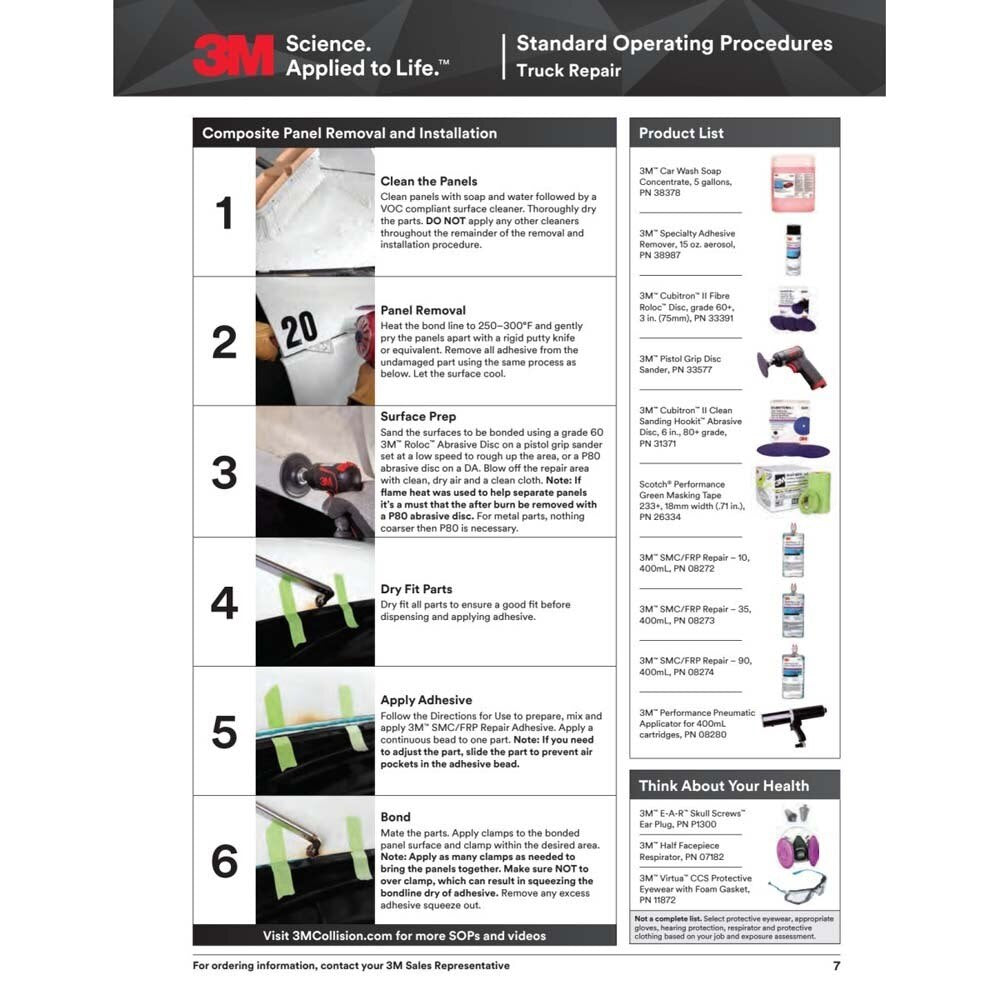 3M 08243 SMC/Fiberglass Repair Adhesive-1, Black, 200 mL Cartridge, Two-Part Urethane or Two-Part Epoxy Adhesive for Auto Repair Jobs (7010364212) (6 Pack) - 4