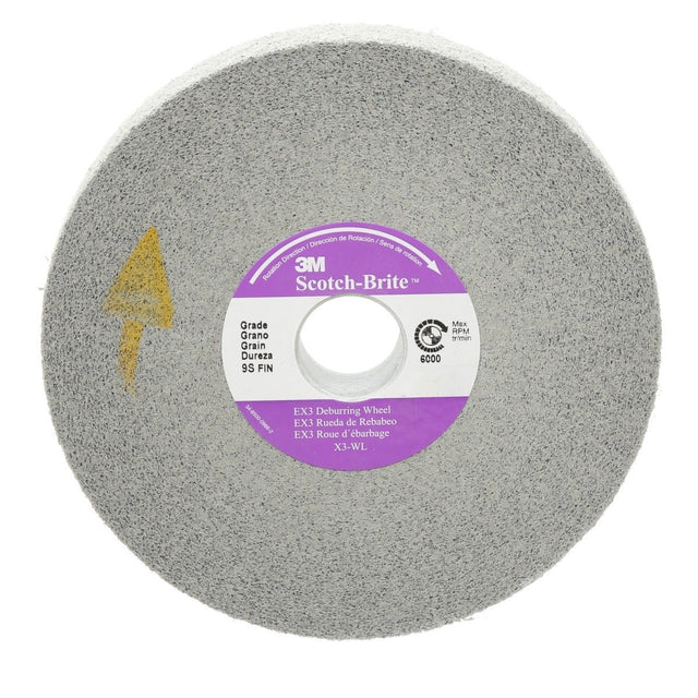 3M X3-WL Scotch-Brite EX3 Deburring Wheel, 6 in x 1/2 in x 1 in 9S FIN (7010365081) (4 Pack)