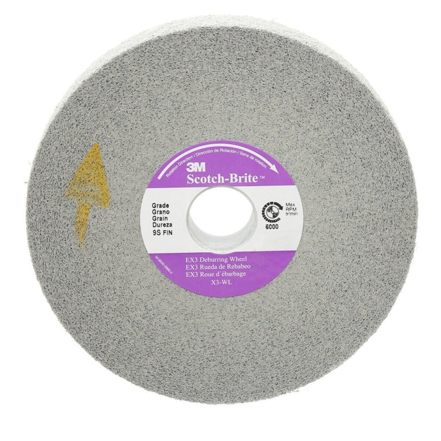 3M X3-WL Scotch-Brite EX3 Deburring Wheel, 6 in x 1/2 in x 1 in 9S FIN (7010365081) (4 Pack)