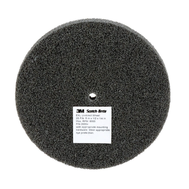 3M XL-UW Scotch-Brite EXL Unitized Wheel, 2S Fine, SiC, Gray, 5 in x 1/4 in x 1/2 in, 6000 RPM (7010365356) (20 Pack)