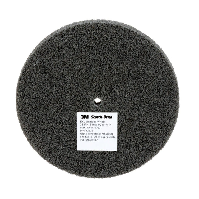 3M XL-UW Scotch-Brite EXL Unitized Wheel, 2S Fine, SiC, Gray, 5 in x 1/4 in x 1/2 in, 6000 RPM (7010365356) (20 Pack)