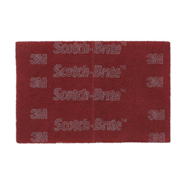 3M 7010365700 Scotch-Brite 7447B Pro Hand Pad, Very Fine, 6 in x 9 in, Aluminum Oxide, Maroon, Load-Resistant (60 Pack)