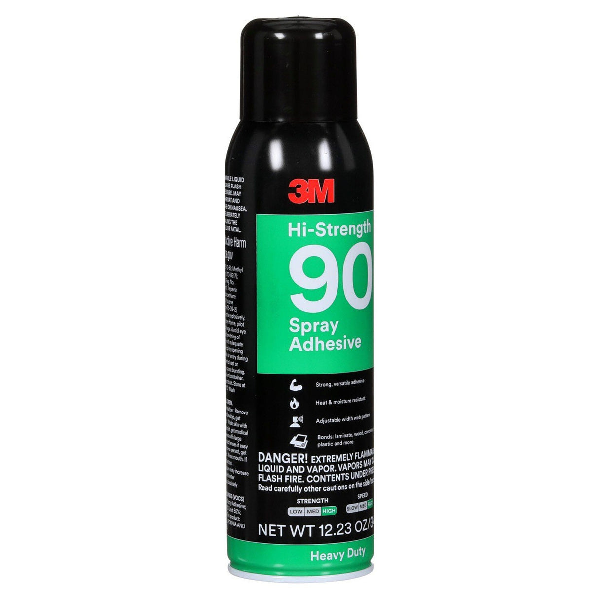 3M 90 Hi-Strength Spray Adhesive, Clear, 16 fl oz Can, Net Wt 12.23 oz, Permanent, Bonds Laminate, Wood, Concrete, Metal, Plastic (7010366483) - 2