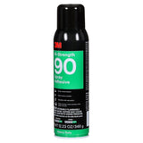 3M 90 Hi-Strength Spray Adhesive, Clear, 16 fl oz Can, Net Wt 12.23 oz, Permanent, Bonds Laminate, Wood, Concrete, Metal, Plastic (7010366483) (12 Pack) - 3