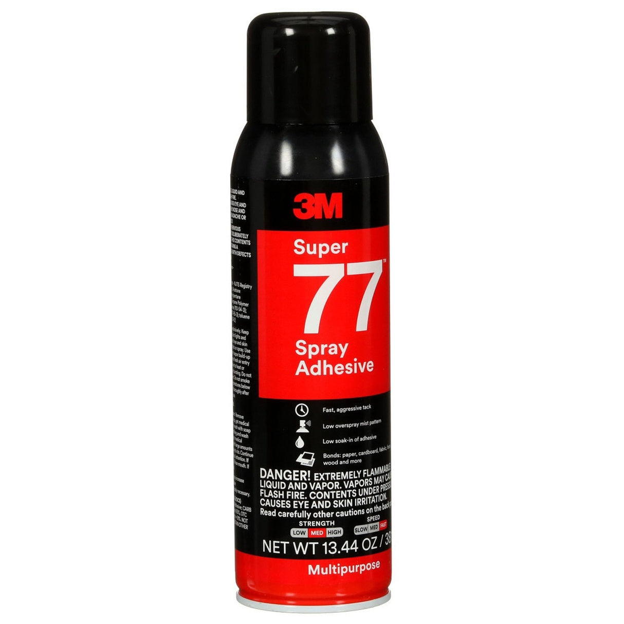 3M 77 Super 77 Multipurpose Spray Adhesive, Clear, 16 fl oz Can, Net Wt 13.44 oz, bonds Paper Cardboard Fabric Plastic Metal Wood (7010366503) (12 Pack)
