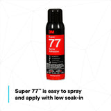 3M 77 Super 77 Multipurpose Spray Adhesive, Clear, 16 fl oz Can, Net Wt 13.44 oz, bonds Paper Cardboard Fabric Plastic Metal Wood (7010366503) (12 Pack) - 5