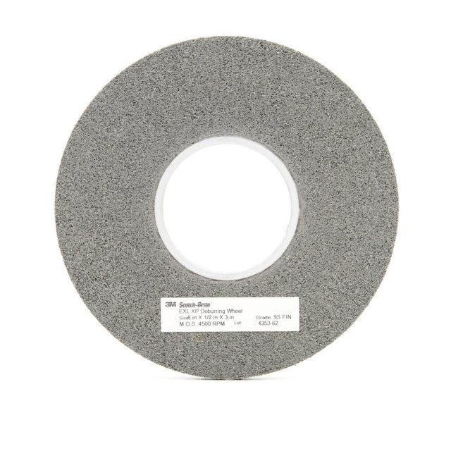 3M XP-WL Scotch-Brite EXL-XP Deburring Wheel, 11S Fine, Gray, 12 in x 1/2 in x 5 in (7010366803) (2 Pack)