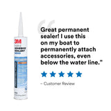 3M 5200FC 6535 Marine Adhesive Sealant Fast Cure, White, 1 fl oz Tube for Boats and RVs Above and Below Waterline (7010367674) (12 Pack) - 9