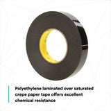 3M 226 Scotch Solvent Resistant Masking Tape, Black, 10.6 mil, 1/2 in x 60 yd (7010373496) (72 Pack) - 3
