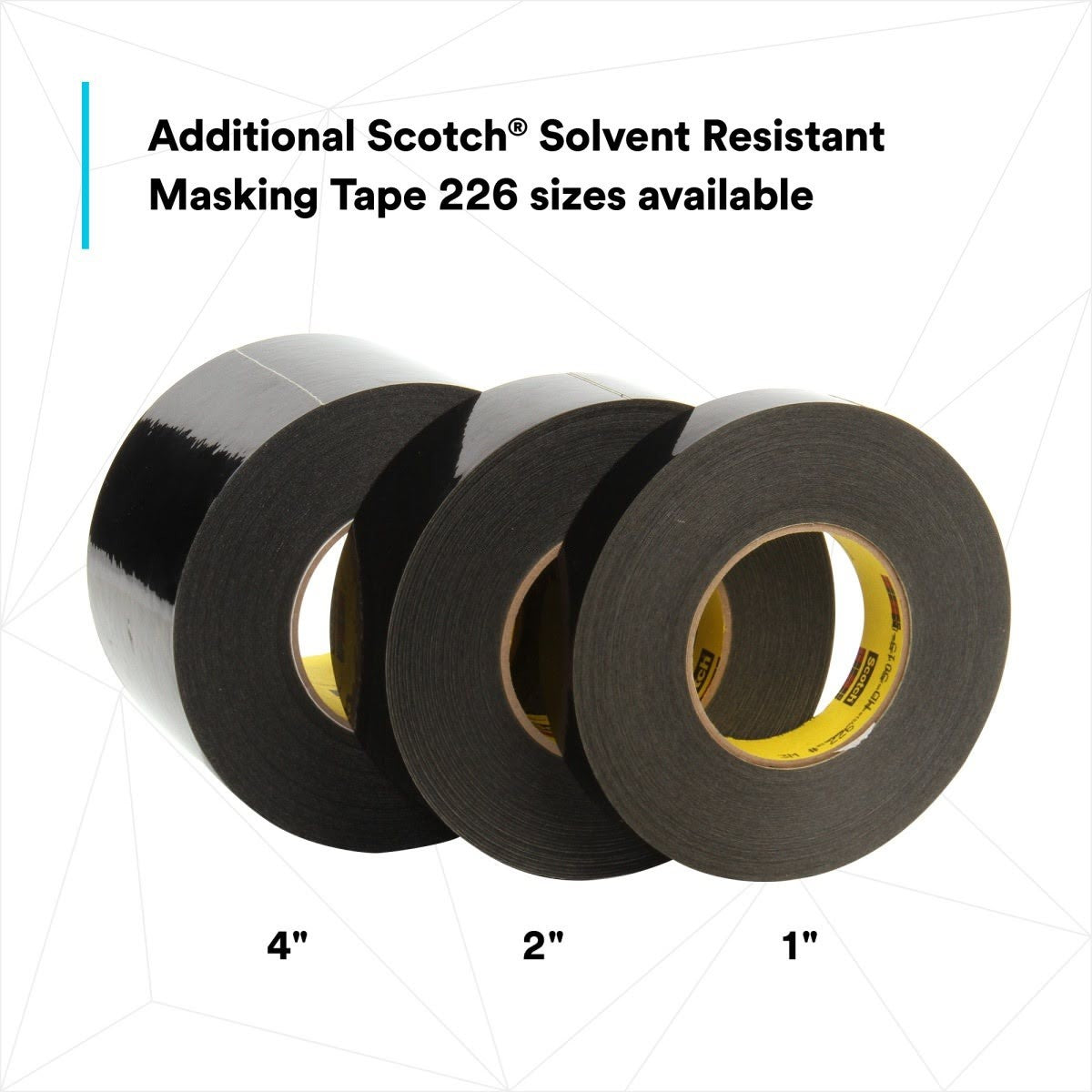 3M 226 Scotch Solvent Resistant Masking Tape, Black, 10.6 mil, 1/2 in x 60 yd (7010373496) (72 Pack) - 5