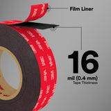 3M 5915 VHB Tape, Double Sided Modified Acrylic Foam, Black, 3/4 in x 72 yd, 16 mil (7010374546) (12 Pack) - 5