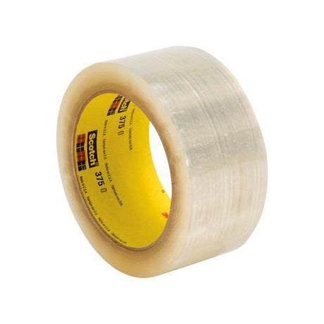 3M 68765-5 Scotch High Performance Box Sealing Tape 375 Clear, 72mm x 50m