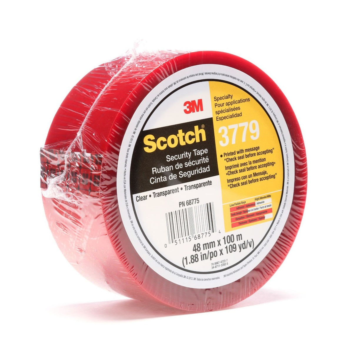 3M 3779 Scotch Security Message Box Sealing Tape, Clear, 48 mm x 100 m (68775) (7010374964) (36 Pack) - 5