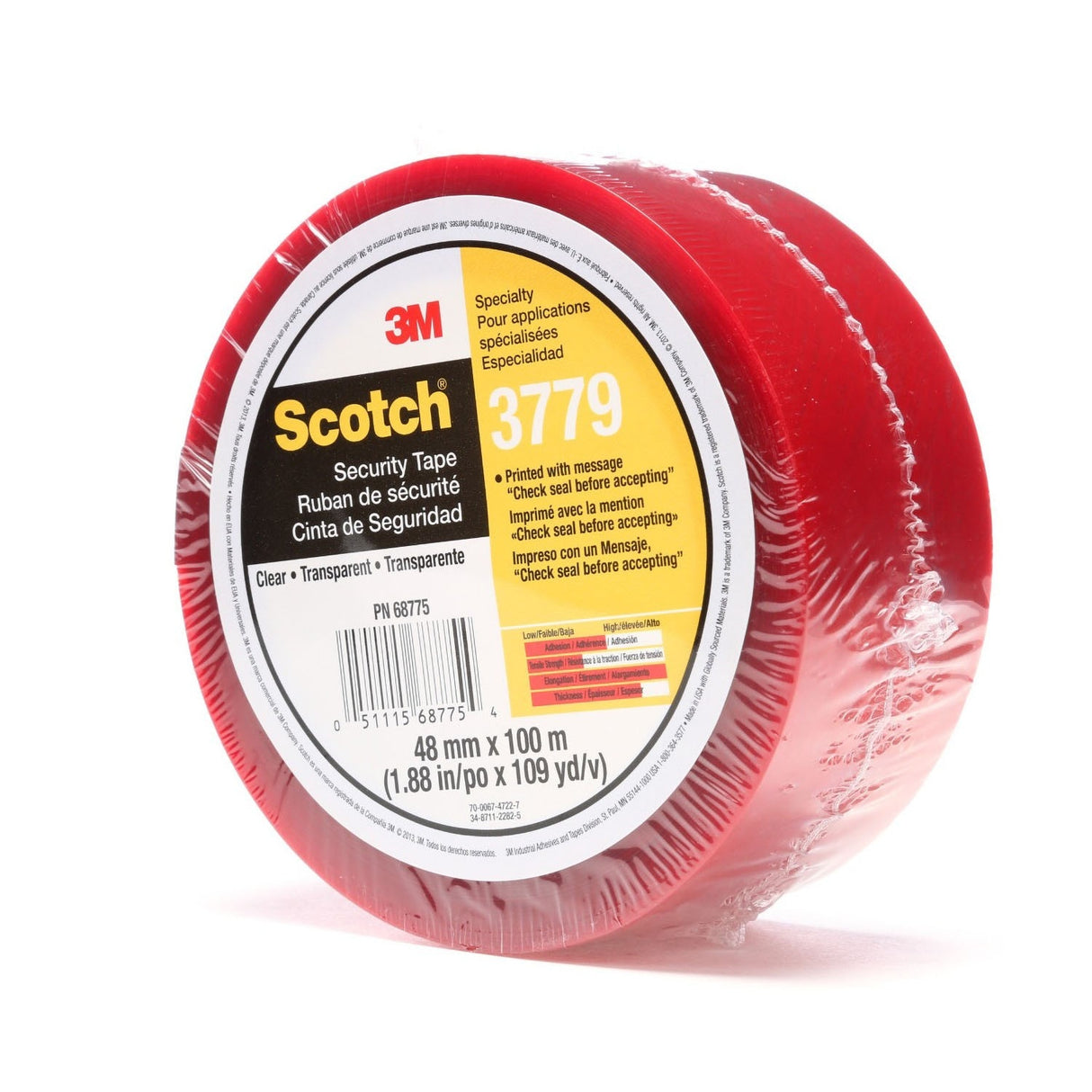 3M 3779 Scotch Security Message Box Sealing Tape, Clear, 48 mm x 100 m (68775) (7010374964) (36 Pack) - 6