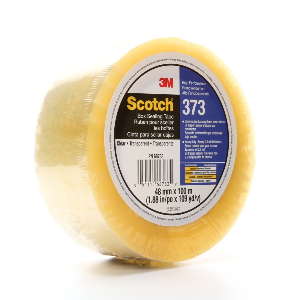 3M 373 Scotch Box Sealing Tape, Clear, 48 mm x 100 m, Individually Wrapped Conveniently Packaged (7010374966) (36 Pack) - 2