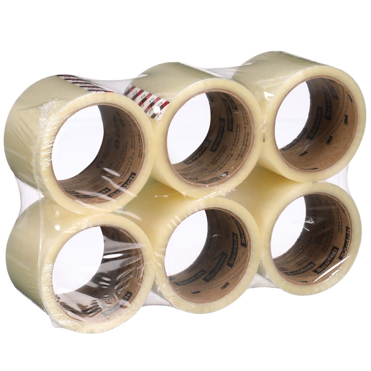 3M 371 Scotch Box Sealing Tape, Clear, 72 mm x 50 m (7010374972) (24 Pack) - 5