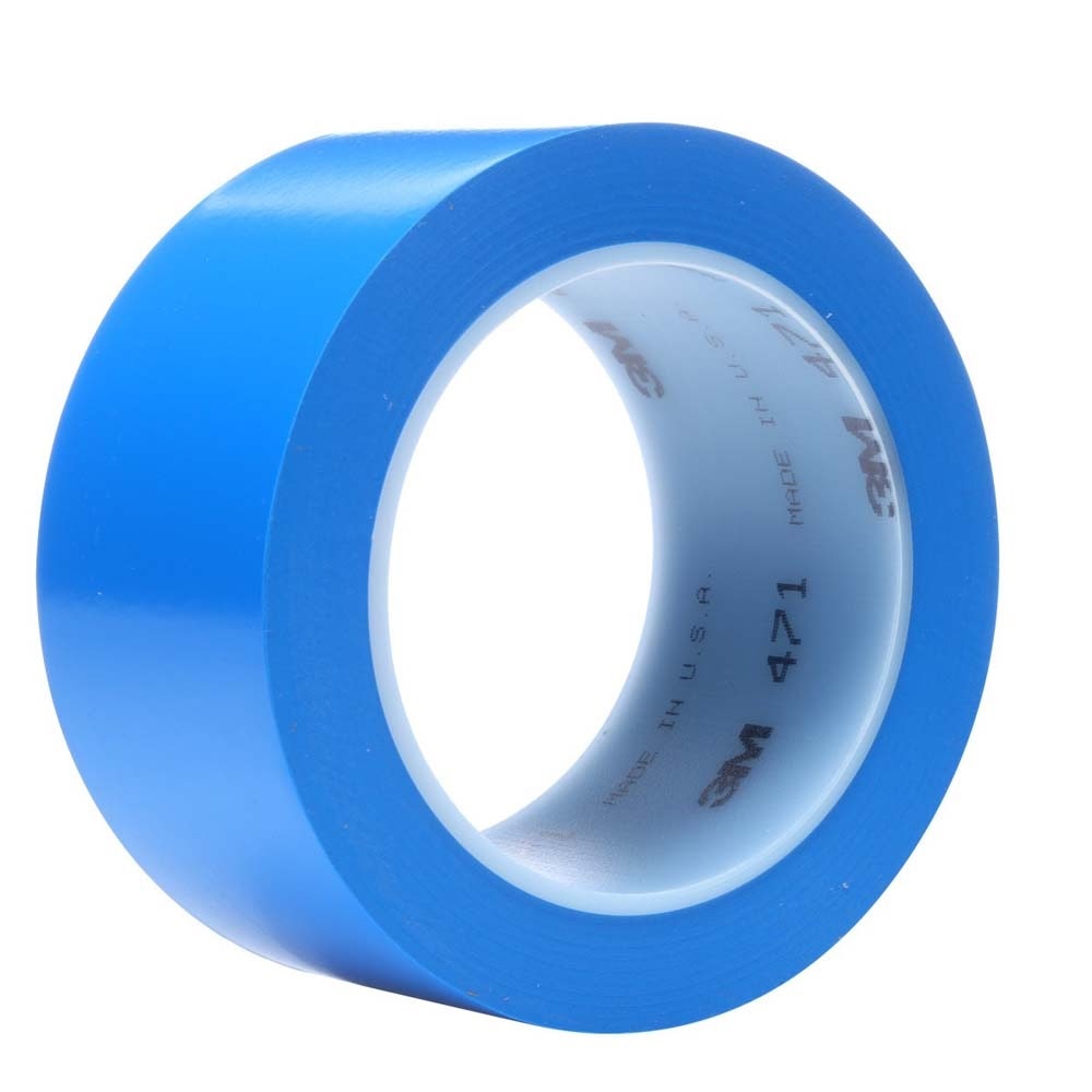 3M 7010375087 Vinyl Tape 471, Blue, Paint Alternative for Floor Marking, Social Distancing, Color Coding, Safety Marking