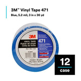 3M 471 471 IW Vinyl Tape , Blue, Paint Alternative for Floor Marking, Social Distancing, Color Coding, Safety Marking (7010375087) (12 Pack) - 4
