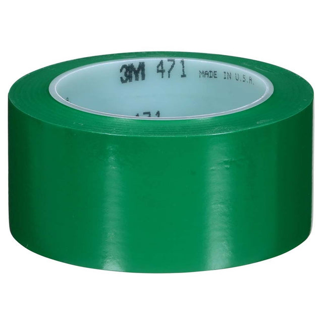 3M 7010375094 Vinyl Tape 471, 3 in x 36 yd, Green, Green Floor Tape, Paint Alternative for Floor Marking, Social Distancing, Color Coding, Safety Marking