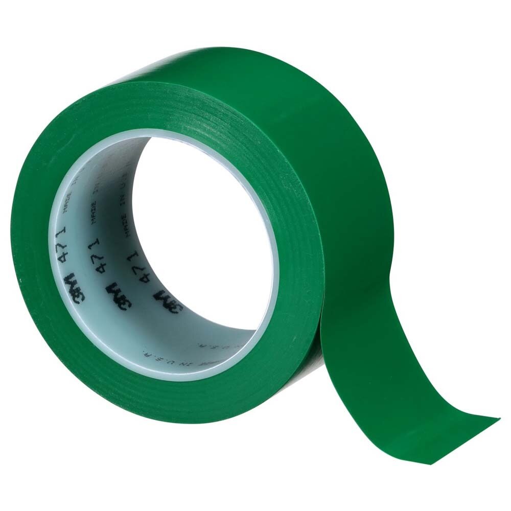 3M 7010375094 Vinyl Tape 471, 3 in x 36 yd, Green, Green Floor Tape, Paint Alternative for Floor Marking, Social Distancing, Color Coding, Safety Marking - 5