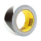 3M Scotch Safety Stripe Vinyl Tape, Black White, 2 in x 36 yd, 5.4 mil (5700) (7010375513) (24 Pack)