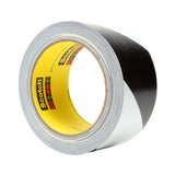 3M Scotch Safety Stripe Vinyl Tape, Black White, 2 in x 36 yd, 5.4 mil (5700) (7010375513) (24 Pack) - 2