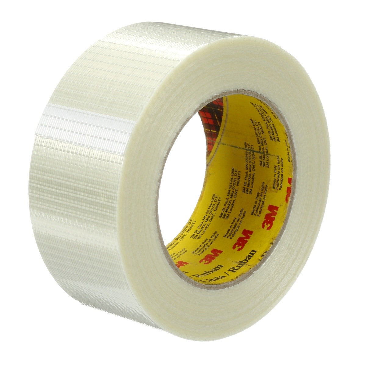 3M Scotch Bi-Directional Filament Tape, Clear, 50 mm x 50 m, 5.7 mil (8959) (7010375600) (18 Pack)