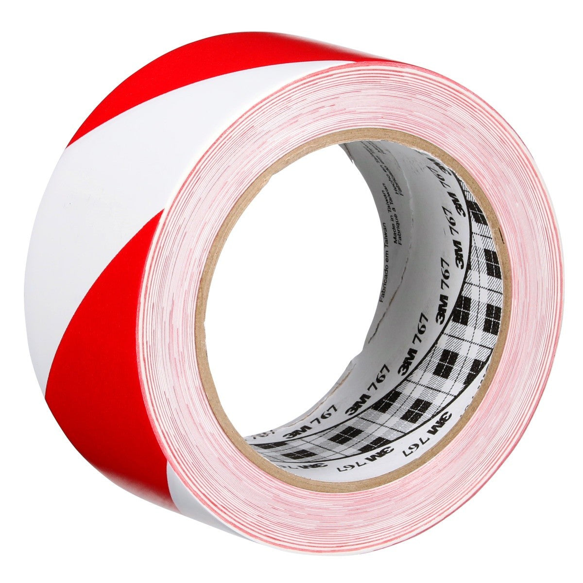 3M Safety Stripe Vinyl Tape, Red White, 2 in x 36 yd, 5 mil (767) (7010375766) (12 Pack) - 3