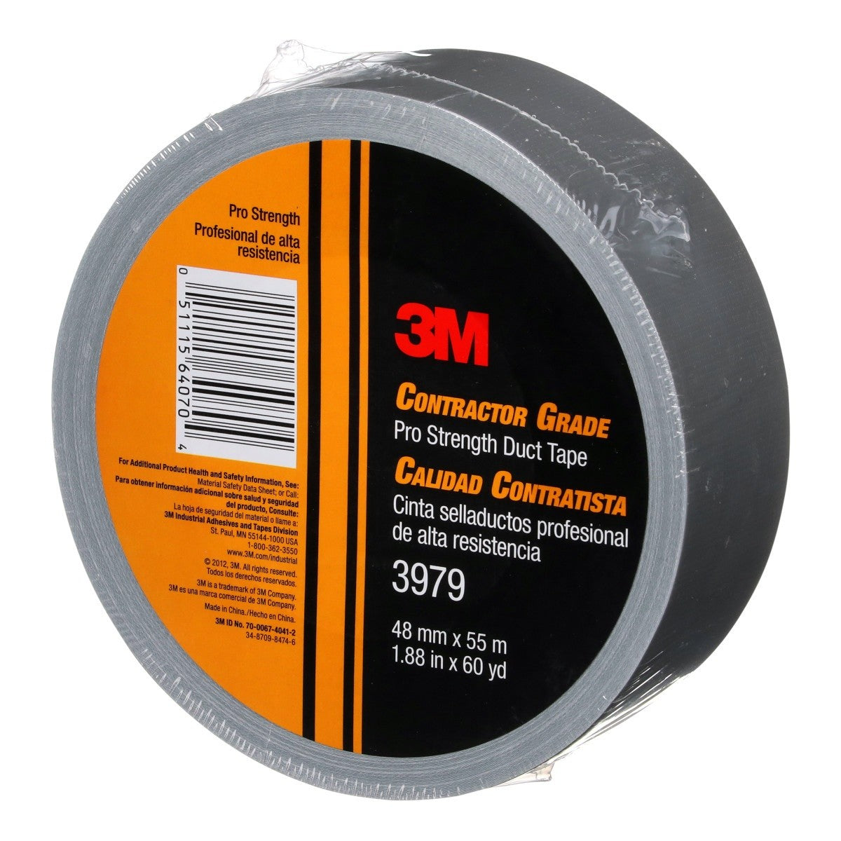 3M Contractor Grade Pro Strength Duct Tape, Silver, 1.88 in x 60 yd (3979) (7010375912) (24 Pack) - 7