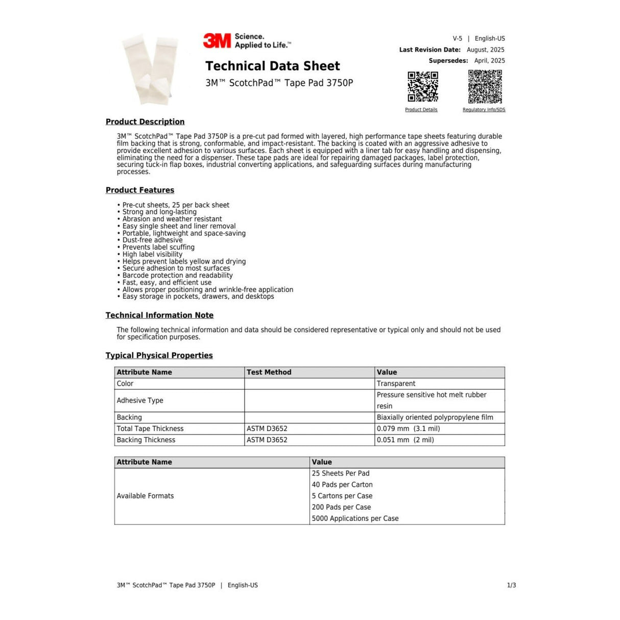 3M 3750P Scotch Tape Sheets, Clear, 2 in x 6 in (7010379078) (40 Pack) - 4