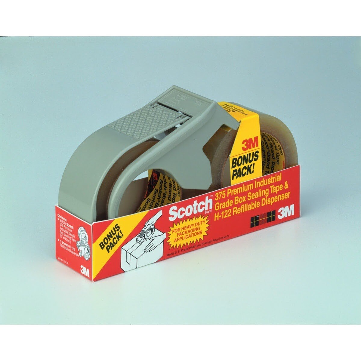 3M PSD1 Scotch Box Sealing Tape with Dispenser, Clear, 48 mm X 50 m (7010382499) (18 Pack) - 3