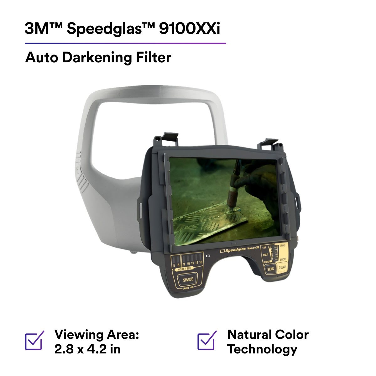 3M 06-0000-30I-KIT Speedglas 9100XXi Auto Darkening Filter Kit with Silver Front Panel (7010385388) - 2