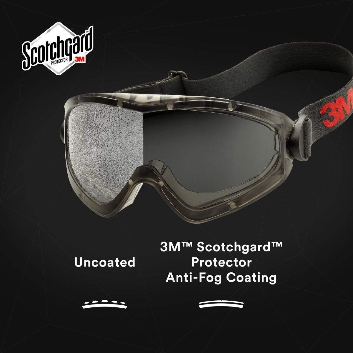 3M GG2892-SGAF GoggleGear Safety Goggles, Indirect Vent, Grey SGAF Lens, Anti-Fog (7010386491) (10 Pack) - 3