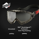 3M GG2892-SGAF GoggleGear Safety Goggles, Indirect Vent, Grey SGAF Lens, Anti-Fog (7010386491) (10 Pack) - 3