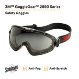 3M GG2892-SGAF GoggleGear Safety Goggles, Indirect Vent, Grey SGAF Lens, Anti-Fog (7010386491) (10 Pack) - 6