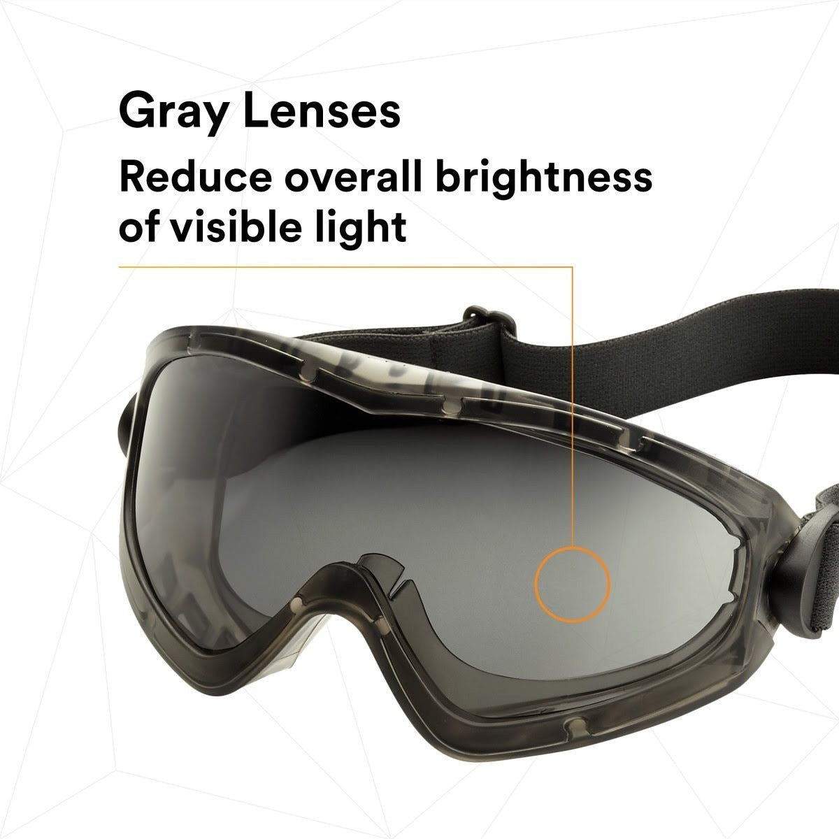 3M GG2892-SGAF GoggleGear Safety Goggles, Indirect Vent, Grey SGAF Lens, Anti-Fog (7010386491) (10 Pack) - 7