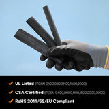 3M IT2.000BK12P Heat Shrink Heavy-Wall Cable Sleeve ITCSN-2000, Adhesive-Lined Polyolefin, Black, 12 in Length (7010398987) (36 Pack) - 9